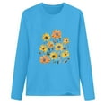 thumbnail image 4 of Pompotops T-shirt Décontracté Imprimé pour Femmes Col Rond Manches Longues Blouse, 4 of 7