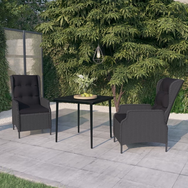 vidaXL Ensemble de Salle à Manger de Jardin 3 Pcs Gris Foncé