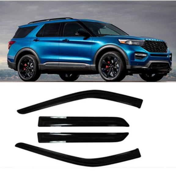 Tuqiang Window Shade Window Wind Deflector Visors For Ford Explorer 2020-2024 Black 4PCS