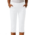 thumbnail image 2 of Miluxas Womens Capri Pants High Waisted Straight Leg Yoga Capris Leggings with Pockets Crop Workout Summer Pants White XL(XL), 2 of 8