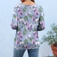 thumbnail image 2 of Cilsoka Fashion Tops Work, 3/4 Length Sleeve Womens Tops Crew Neck Vintage Floral Print Shirts Casual Loose Fit Basic Tunic Blouses, Graphic Trendy Tees, 2 of 5