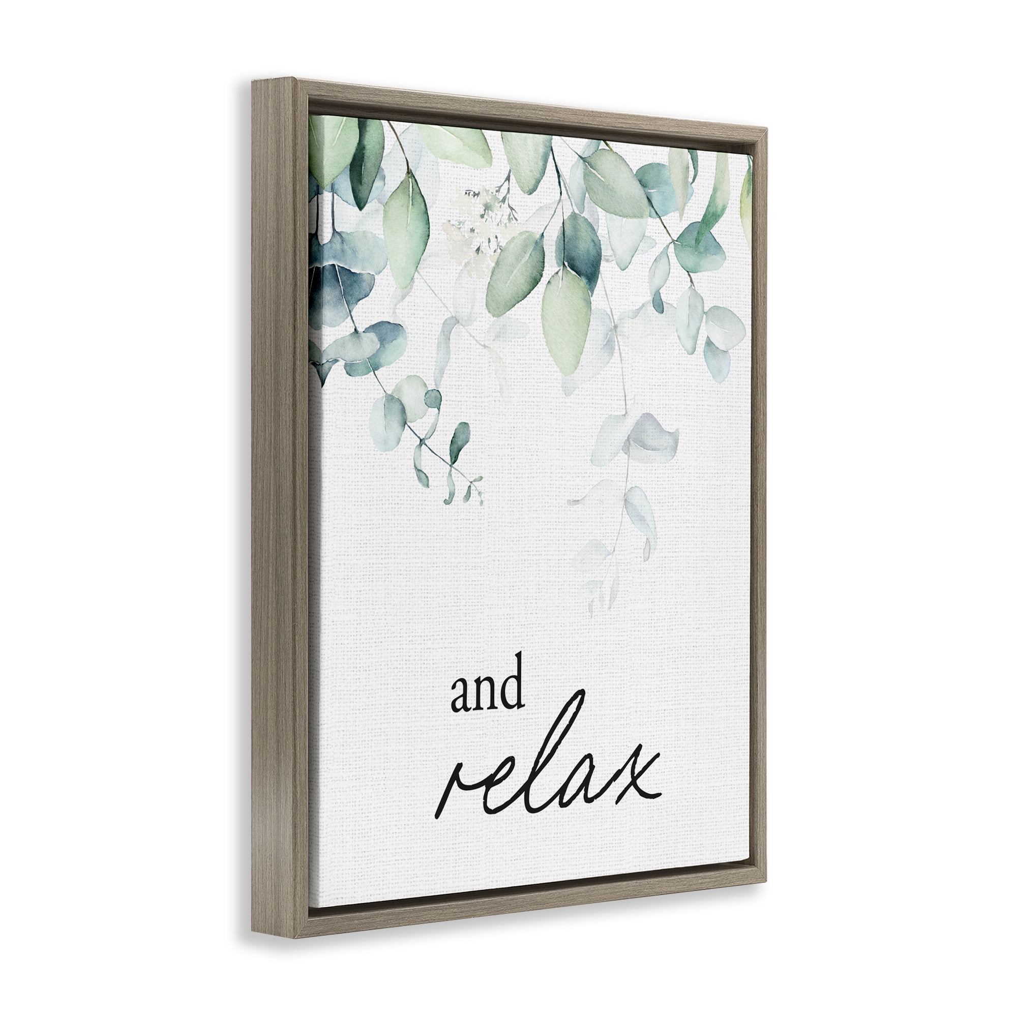 And Relax Minimal Herbs Brown Framed Floater Canvas Wall Art, design by Lettered and Lined