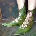 thumbnail image 2 of Medieval Gothic Retro Elf Witch Leaves Lace Up Shoes For Women Men Cosplay Costume Carnival Party Knight Boots Accessories, 2 of 5