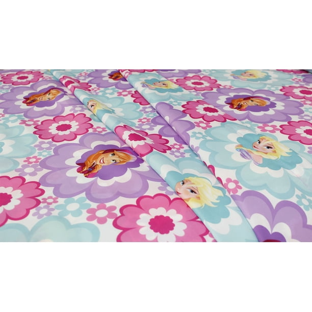3pc Disney Frozen Twin Bed Sheet Set Anna and Elsa Floral ...