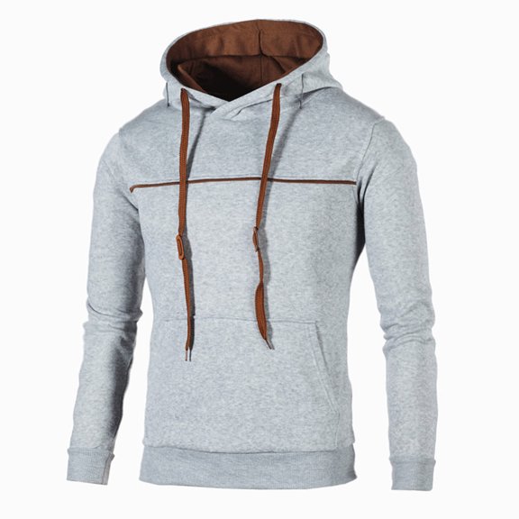 tarylea Hoodies for Men Long Sleeve Drawstring Color Blocked Sweatshirts with Pockets Casual Fitted Fall Tops