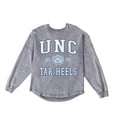 thumbnail image 6 of Women's Gameday Couture Gray North Carolina Tar Heels Oversized Final Score Snow Wash Long Sleeve T-Shirt, 6 of 6