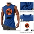 thumbnail image 2 of Mens Tank Tops Beach Summer Sleeveless Shirts Graphic Sun Palm Tree Vacation Tanks Cut Off Muscle Gym Tank Top, 2 of 5