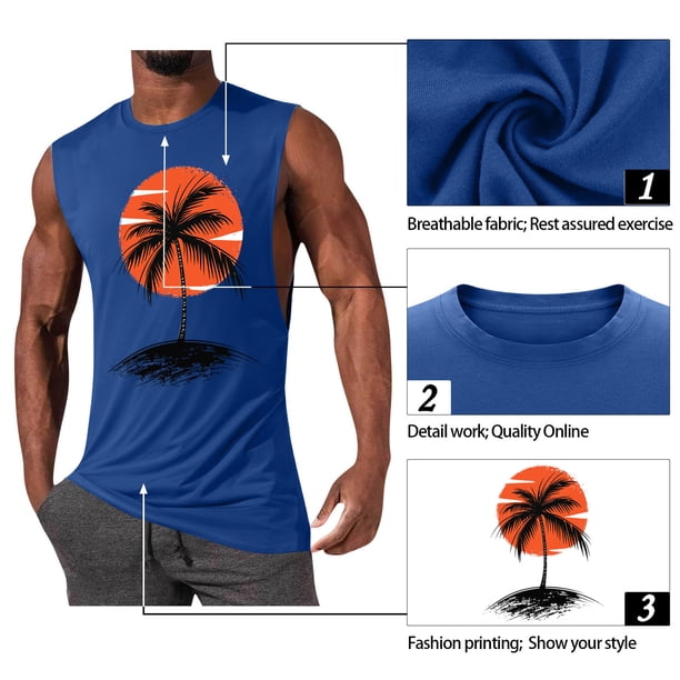 Camiseta sin mangas de cuello redondo para hombre, jersey deportivo de alta elasticidad, cuello redondo, sin mangas, ropa deportiva para hombre musculoso, camiseta sin mangas de algodón para hombre