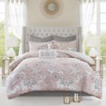 thumbnail image 2 of Home Essence Lian 8 Piece Cotton Printed Reversible Comforter Set, King, Blush, 2 of 18