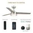 thumbnail image 2 of Cassini 52 in. LED Indoor/Covered Outdoor Brushed Nickel Smart Ceiling Fan with Light Kit and Remote Control, 2 of 19