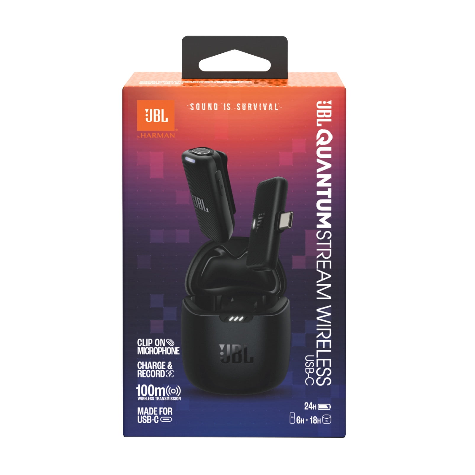 JBL Quantum Stream Wireless USB-C - Wearable wireless streaming microphone - Black