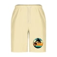 thumbnail image 4 of Sentmoon Swim Trunks Men Breathable Summer Straight High Waist Beach Shorts Drawstring Hawaiian Print Basketball Shorts Side Pockets 2025 Casual for Runs Workouts Beige L, 4 of 5