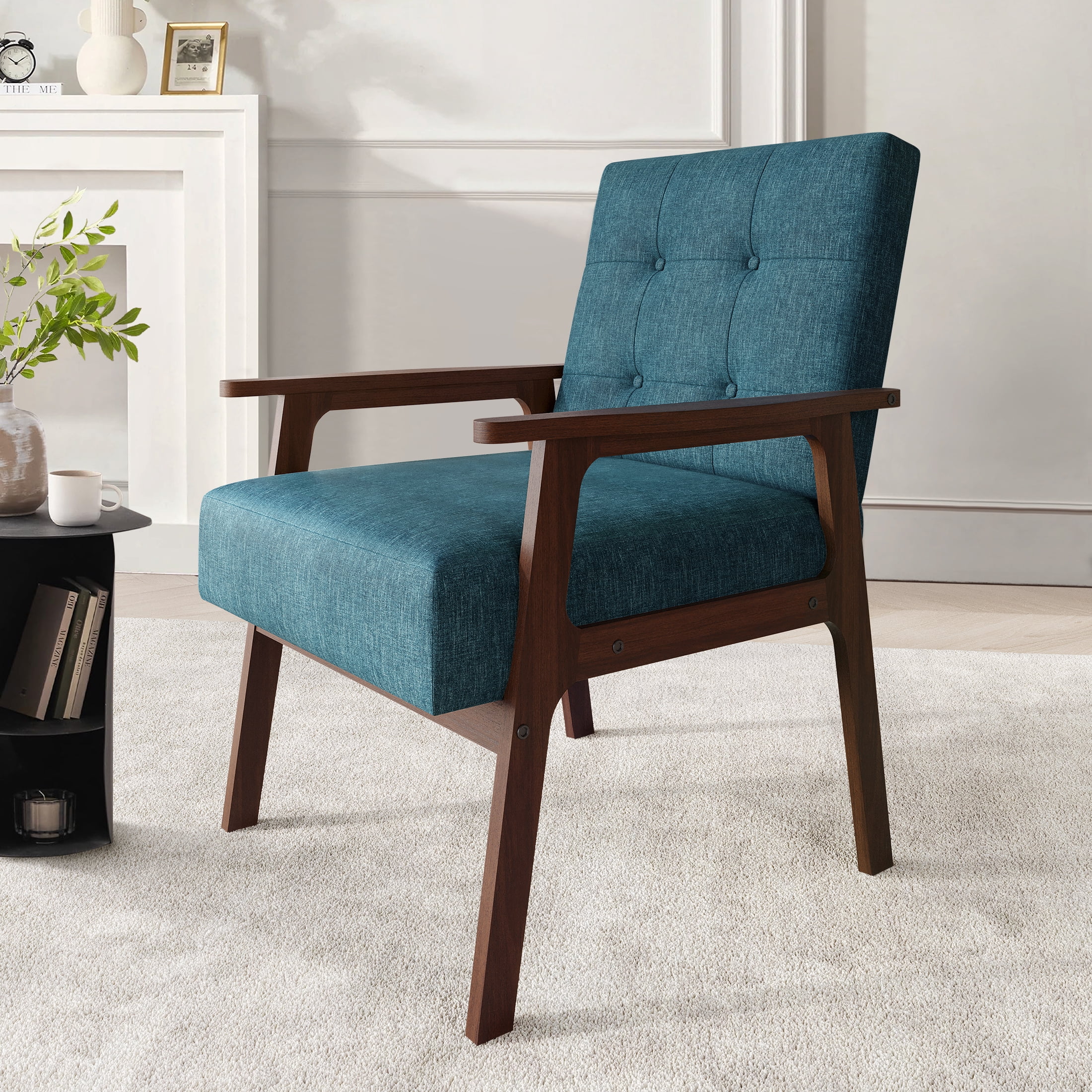 Castle Place Shabby Chic Accent Chair, Blue
