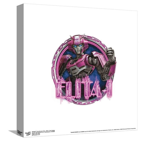Gallery Pops Transformers One - Elita-1 Tech Badge Canvas Wall Art, Unframed Version, 12" x 12"