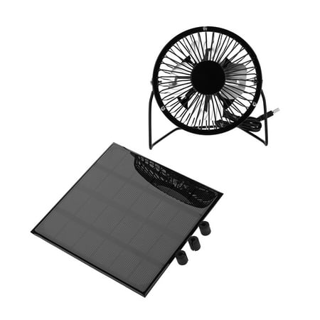 HERCHR Portable Mini Fan, 3W 6V Outdoor Solar Panel Portable Mini Fan USB Cooling Kit Accessory, USB Fan