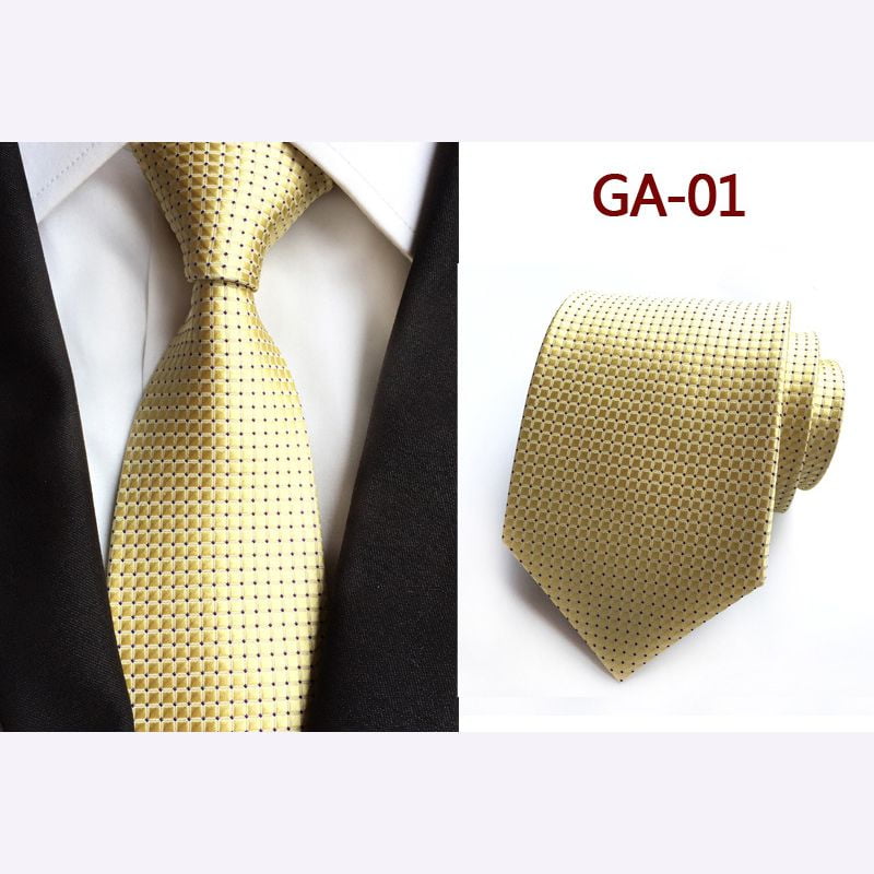 Premium Gold Yellow Paisley Necktie Wedding Office Party Formal Tie For Men 