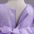thumbnail image 5 of TTAO Baby Toddler Girls Sequined Bow Tulle Tutu Dress Princess Pageant Birthday Party Dressing Gown Purple 120, 5 of 7