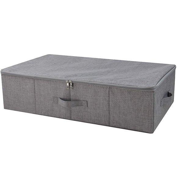 iwill CREATE PRO Contenedor de almacenamiento debajo de la cama Caja organizadora de almacenamiento de zapatos debajo de la cama con tapa gris oscuro