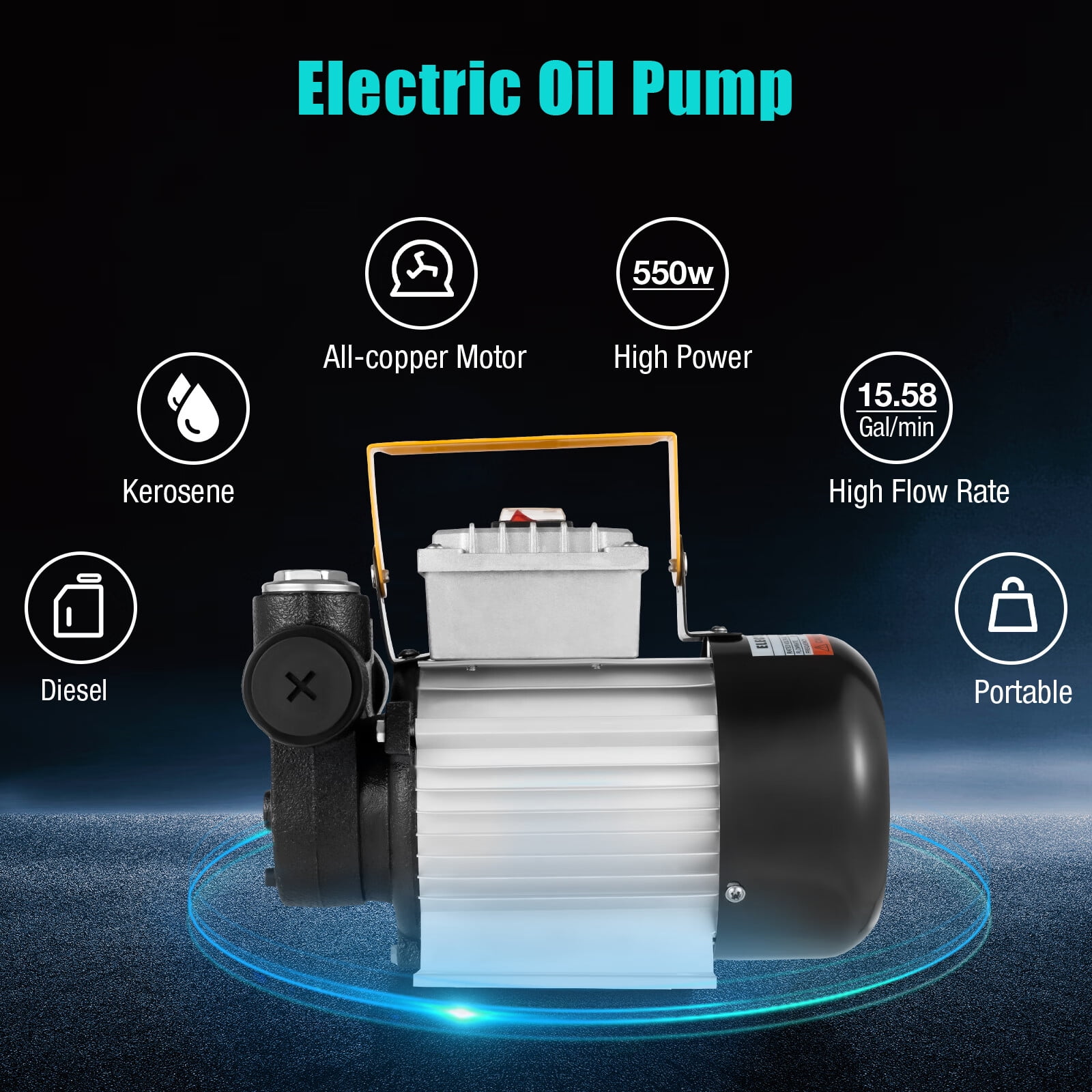  110V AC 550W Self Priming Electric Transfer Pump, 60L/min Oil Transfer  Pump Fuel Diesel Kerosene Biodiesel Pumps For Vehicles, Construction Sites,  Farms : Automotive
