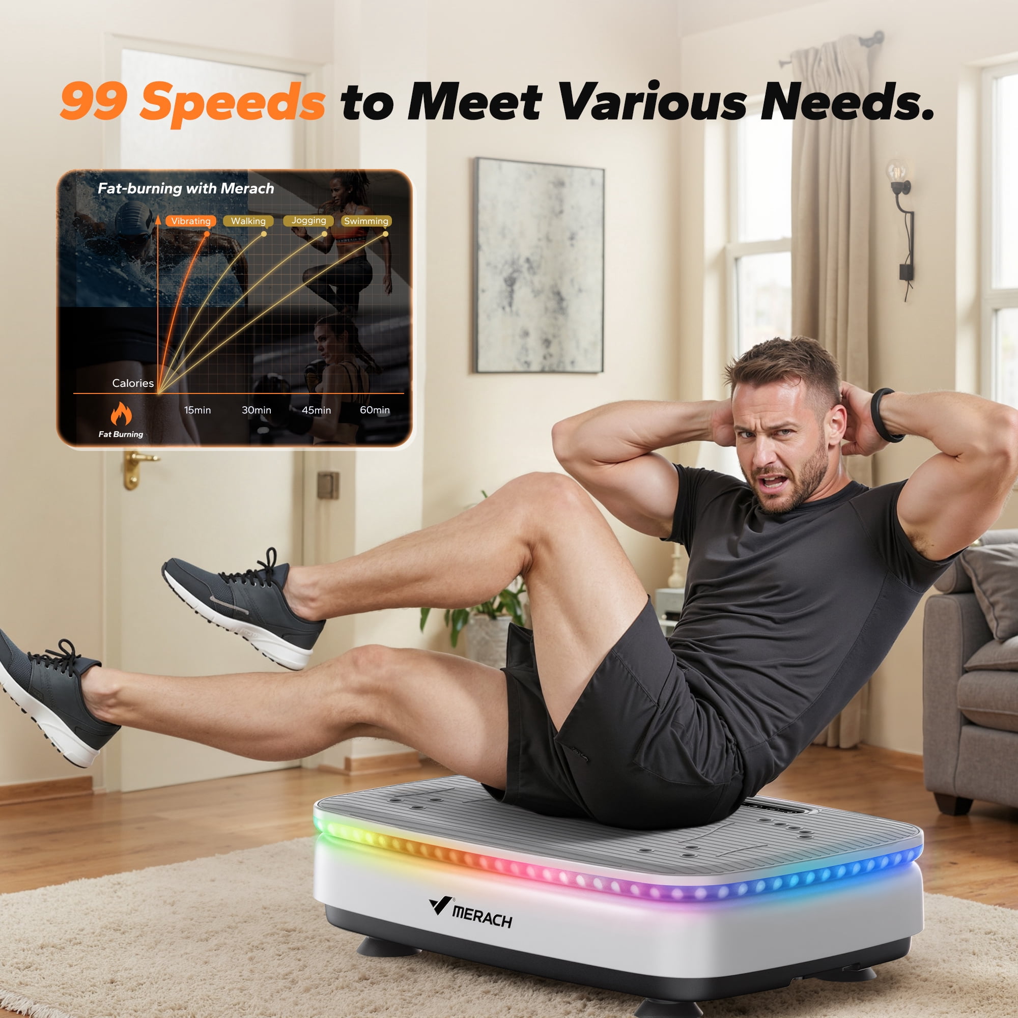 MERACH Vibration Plate Exercise Machine, 330lb Capacity, Bluetooth, Whole Body Workout Fitness Platform, Gift