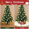 thumbnail image 4 of 48 Inch Christmas Tree Skirt – Velvet Plush Tree Mat, Soft Thickened Polyester with Red Ties, Single-Sided Printing, Available in 30in/36in/48in, Perfect for Holiday Xmas Tree Decoration, 4 of 7