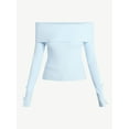 thumbnail image 5 of No Boundaries Off-The-Shoulder Pullover Top with Bow Sleeves, Women’s XXS-XXL, 5 of 5
