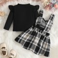 thumbnail image 7 of Duqingm Girls Clothes Ruffled Long Sleeve Top and Plaid Skirt 2PCS Set Fall Winter Girls Outfits Size 9Months-3Years (Black,18-24 Months), 7 of 7