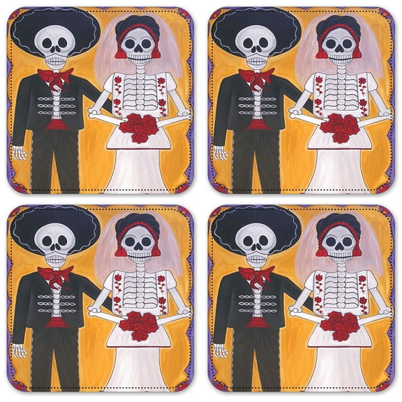 Vinyl Drink Coasters - Set of 4 - Bodaen Mictlan