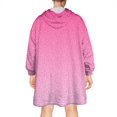 thumbnail image 2 of Pink Gradient Leopard Print Wearable Oversized Blanket,Wearable Blanket Hoodie for Adults,Cozy Hooded Blankets with Super Pockets,Super Warm Fuzzy Pullover for Women & Men, 2 of 6