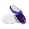 thumbnail image 3 of Haiem Dreamy Colorful Starry Sky Print Women's Fuzzy Memory Foam House Slipper Cozy Home Footwear Non-slip Winter Slippers-35/36, 3 of 7