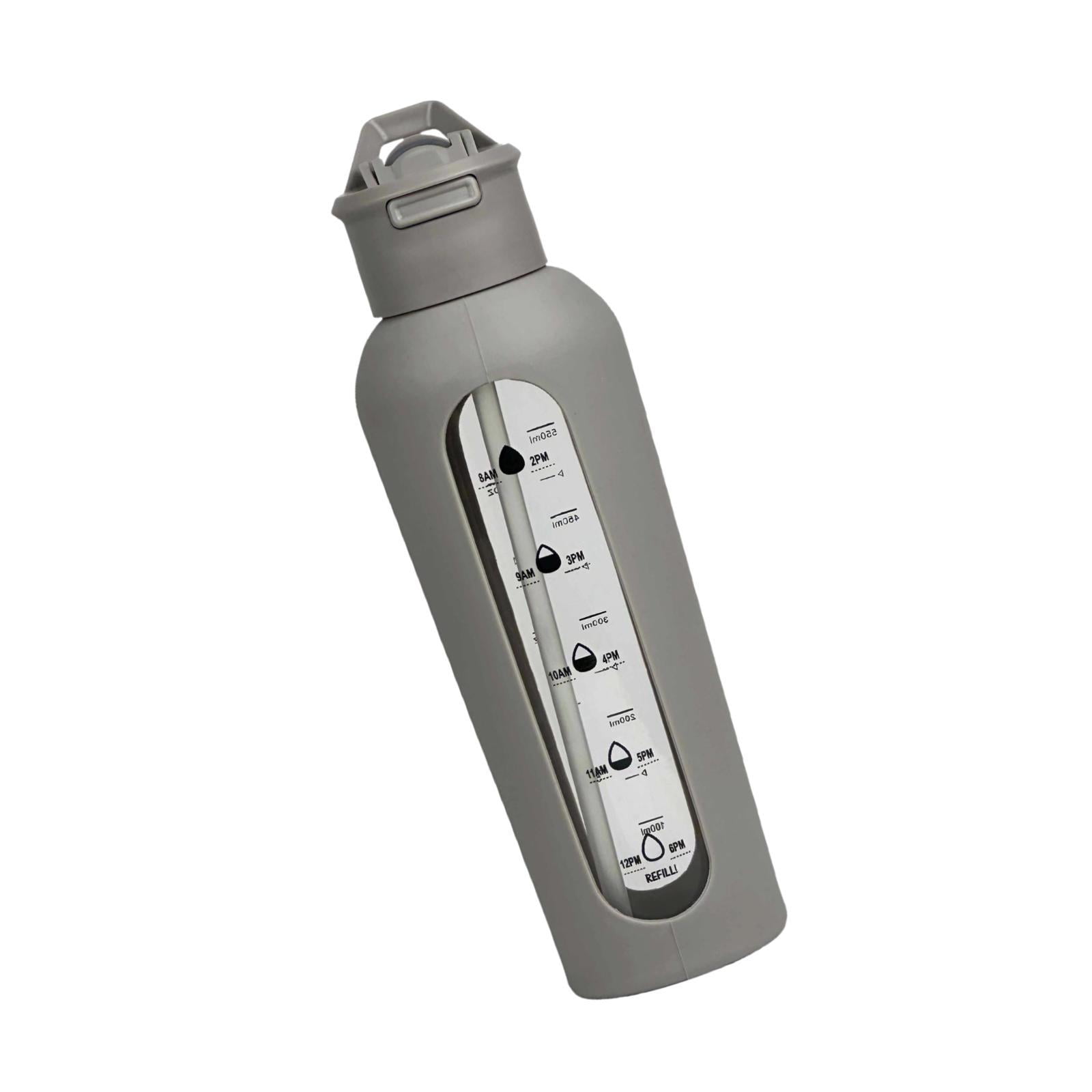 Baoblaze Glass Water Bottle Large Capacity Drinking Bottle for Workout Outdoor Hiking Gray