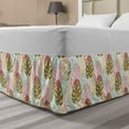 thumbnail image 1 of Leaves Bed Skirt, Tropical Theme Exotic Motifs Colorful Dotted Mosntera Leaf Pattern Artwork Print, Elastic Bedskirt Dust Ruffle Wrap Around for Bedding Decor, 4 Sizes, Multicolor, by Ambesonne, 1 of 2