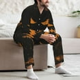 thumbnail image 6 of Halloween Costumes Mens Pajamas Set, Grunge Halloween Pumpkin Halloween Pajamas Button Down Long Sleeve Loungewear Halloween Sleepwear Pjs sets for Men, 6 of 7