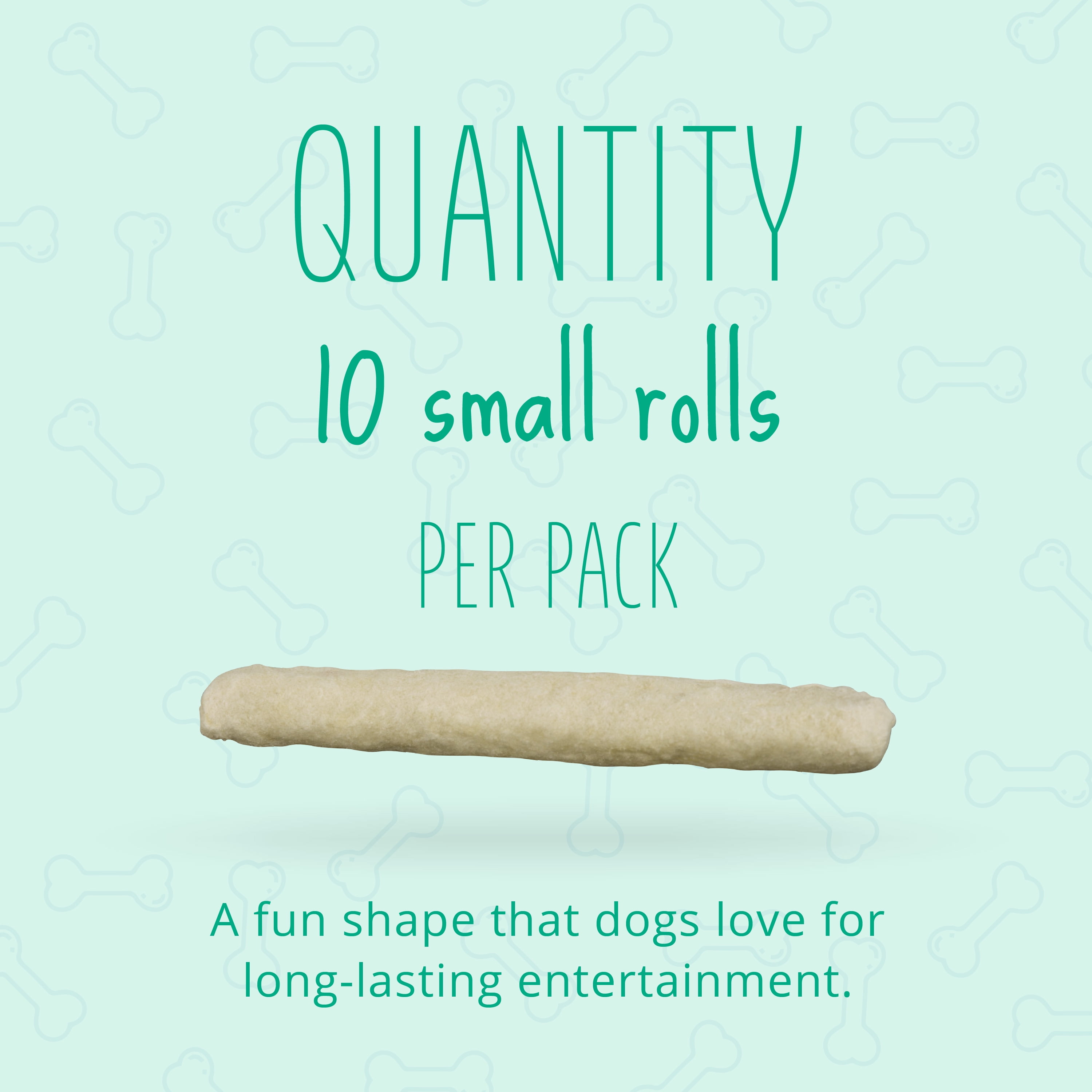 Better Belly Dental Easily Digestible Dog Chews, 10 Count Small Rolls, Fresh Breath Treats
