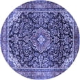 thumbnail image 1 of Ahgly Company Machine Washable Indoor Round Medallion Blue Traditional Area Rugs, 6' Round, 1 of 4