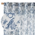 thumbnail image 1 of Cortinas Vangao, mezcla de lino, estampado floral, 214 cm de longitud, color azul, 1 of 8