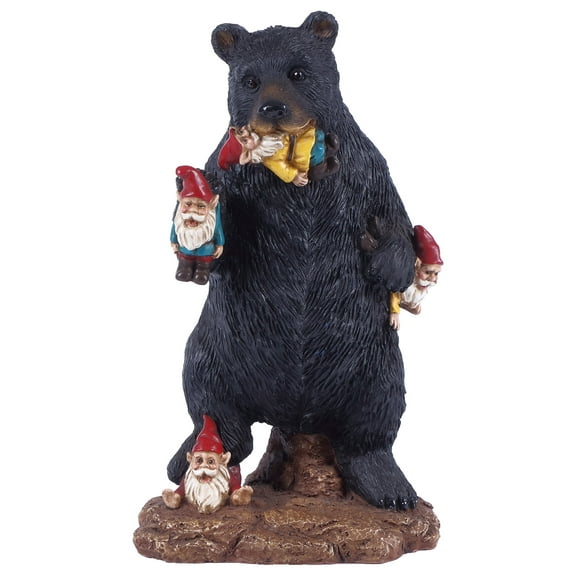 Gnomes In Trouble With Bear Statue