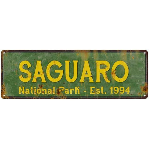 Saguaro National Park Rustic Metal 6x18 Sign Cabin Wall Decor 206180057009