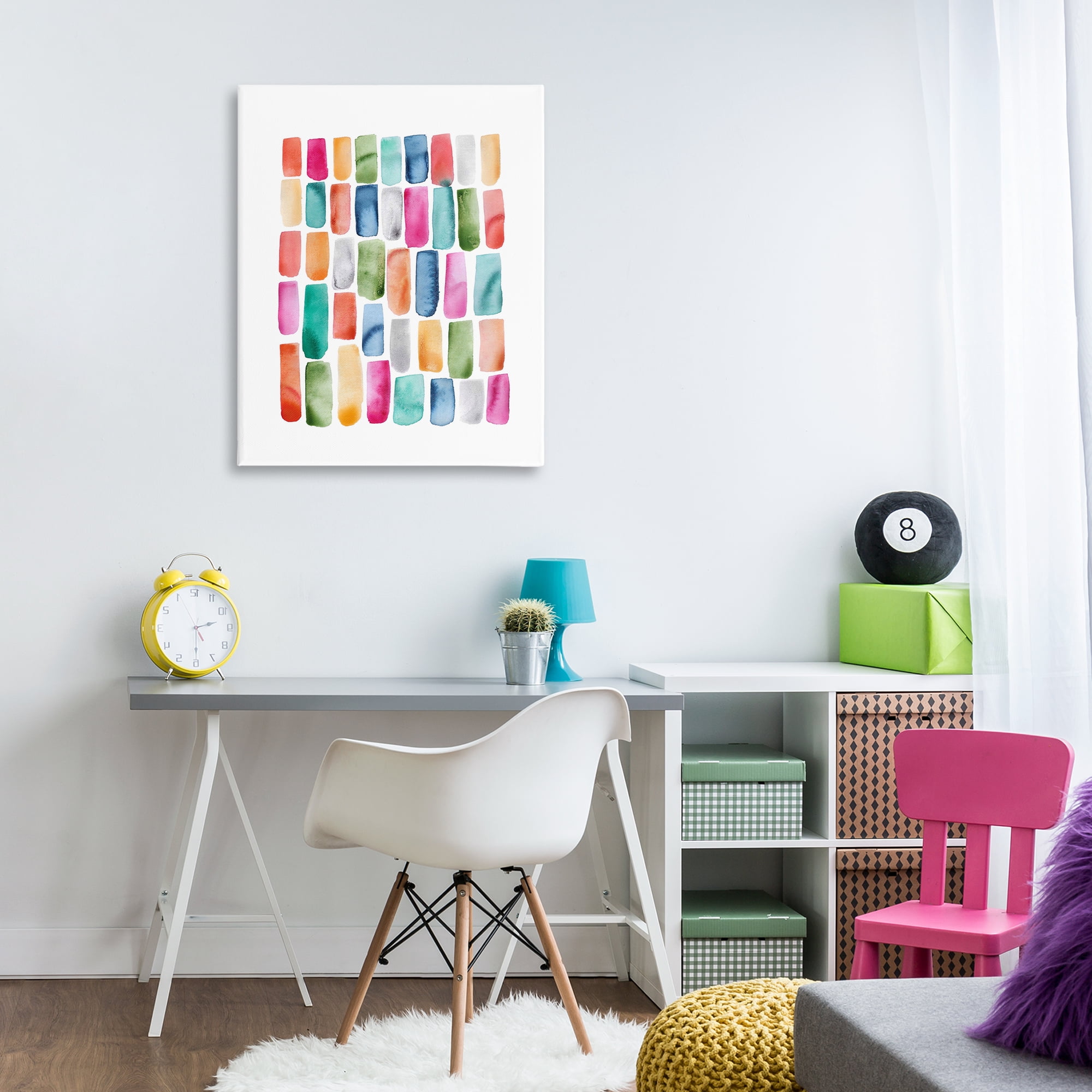 Stupell Industries Bright Abstract Brushstrokes Abstract Painting Gallery Wrapped Canvas Art Print Wall Art, 30 x 40