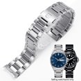 thumbnail image 3 of Nuevas correas de reloj de acero inoxidable macizo de 22 mm y 24 mm con eslabones de extremo curvo plateados y negros para correas de reloj TAG Heuer Cal-era para hombres, 3 of 5
