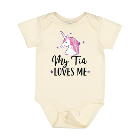 

Inktastic My Tia Loves Me Unicorn Girls Baby Bodysuit