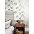 thumbnail image 6 of Harry & Grace Metallic Silver Dandelion Floral Peel and Stick Wallpaper - 27 ft. W x 18 ft. L Roll, 6 of 7
