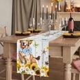 thumbnail image 2 of Table Runners 108 Inches Long Dress Scarves, Sunflowers Dog Farmhouse Coffee/Dining/Kitchen Table Runner for Living Room, Spring Watercolor Floral Stars Wood Grain 13x108 Inch, 2 of 9