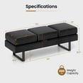 thumbnail image 3 of Costway Waiting Room Bench Seating with Metal Frame Leg Upholstered Reception Bench Black, 3 of 10
