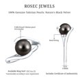 thumbnail image 6 of Rosec Jewels Black Tahitian Pearl Solitaire Ring for Women - 7.5 Carat - AAA Quality, 925 Sterling Silver, US 4.00, 6 of 7