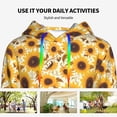 thumbnail image 4 of Kdxio Brown Leaf Pattern Sunflower Print Womens Oversized Hoodies Sweatshirts Hooded Pullover Tops Sweaters Casual-Large, 4 of 7