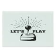 thumbnail image 1 of Gaming Cutting Board, Lets Play Typography Game Vintage Joystick 80's Arcade Room on Plain Background, Decorative Tempered Glass Cutting and Serving Board, in 3 Sizes, by Ambesonne, 1 of 2