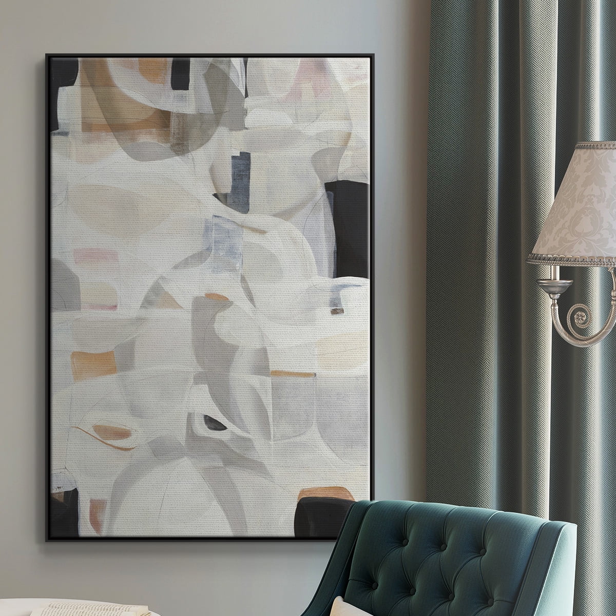 Windswept Framed Premium Gallery Wrapped Canvas - Ready to Hang - 17 x 25 - Black Floating Frame