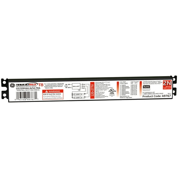 GE Lighting 23954 Universal Electronic Fluorescent Ballast