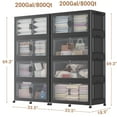thumbnail image 6 of Broview 400Gal Extra Large Stackable Storage Bins with 2 Lids &Wheels, 8Pack Plastic Collapsible Box with Dividers, Closet Organizers Cabinet, Black, 6 of 10